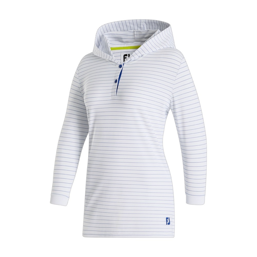 NWT Footjoy womens Kiawah 3/4 Sleeve Pinstripe Hoodie